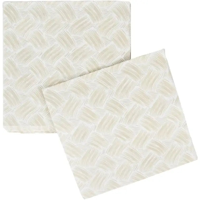Caspari Napkin - Beige Basketry Flax (20 Pack) - Giftware