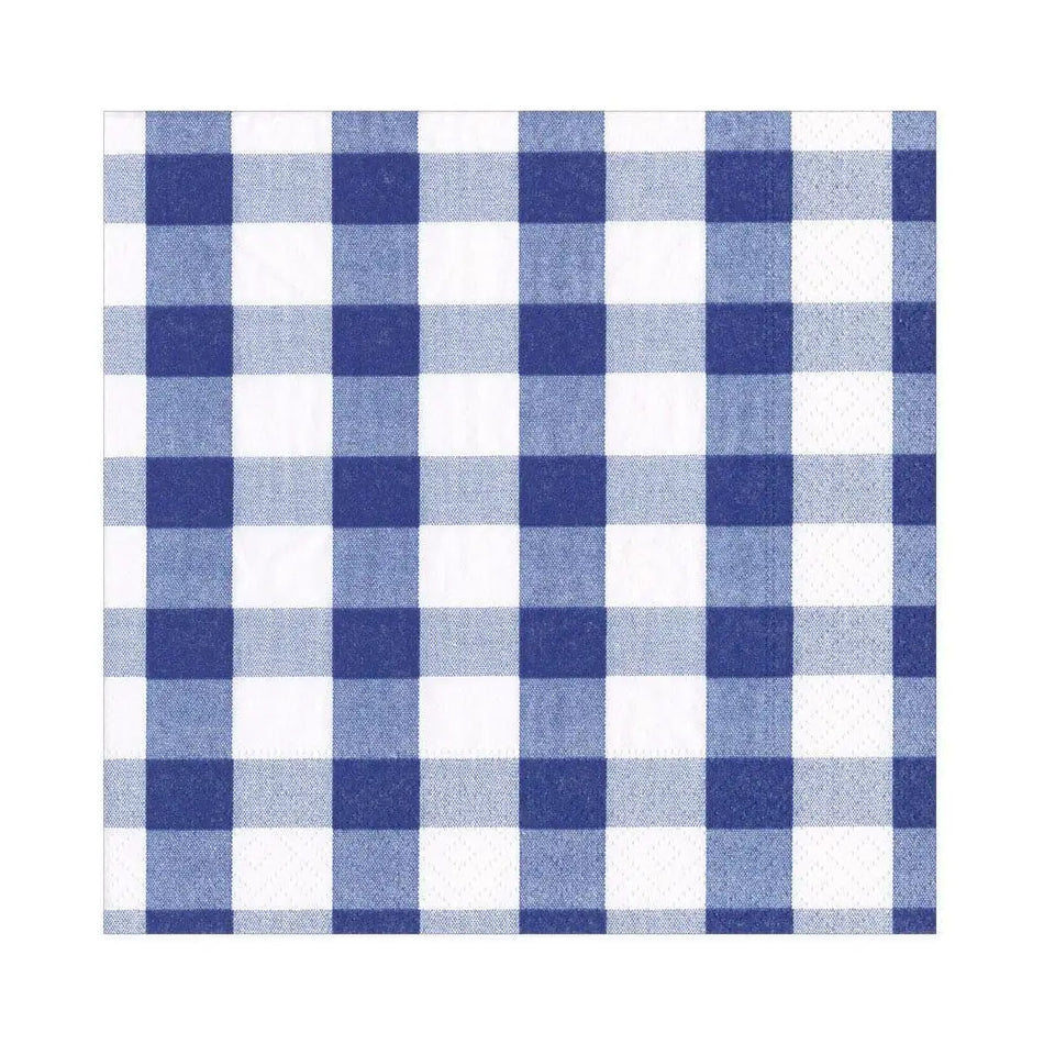 Caspari Napkin - Blue Gingham (20 Pack) - Giftware