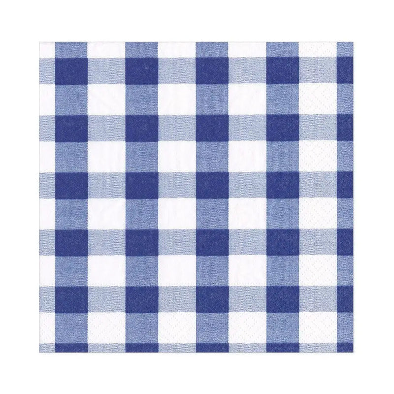 Caspari Napkin - Blue Gingham (20 Pack) - Giftware