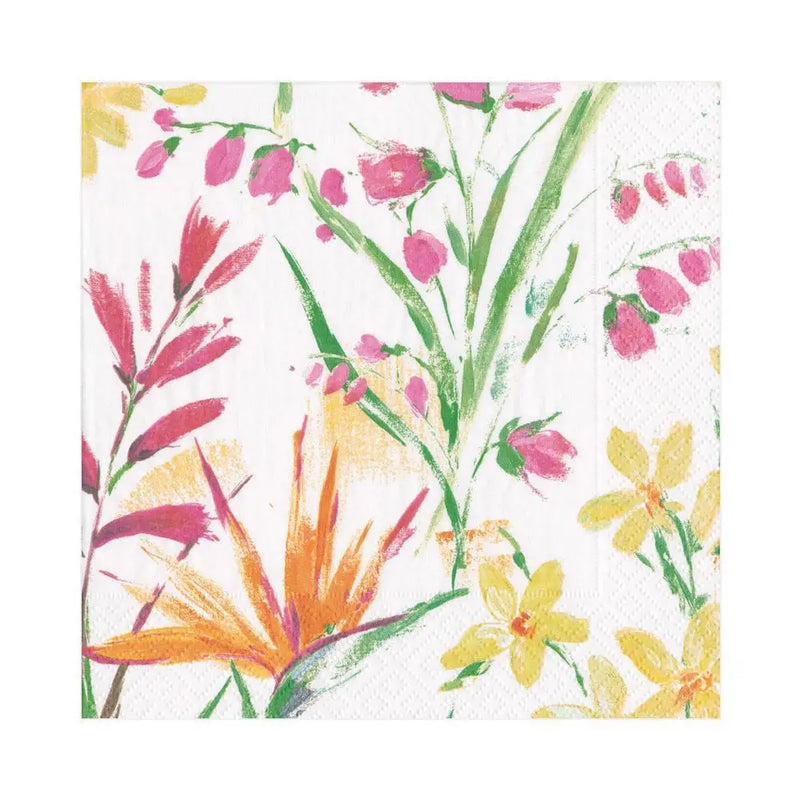 Caspari Napkin - Brushstroke Floral (20 Pack) - Giftware