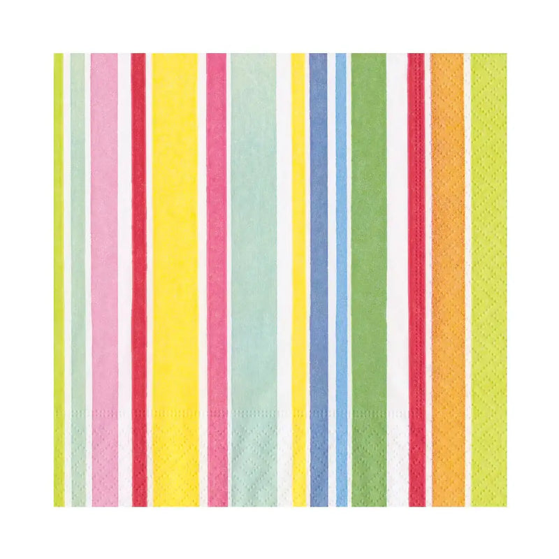 Caspari Napkin - Cabana Stripe Bright (20 Pack) - Giftware