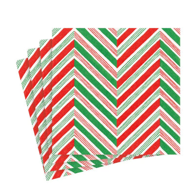 Caspari Napkin Candy Cane Stripes (20 Pack) Seasonal >>