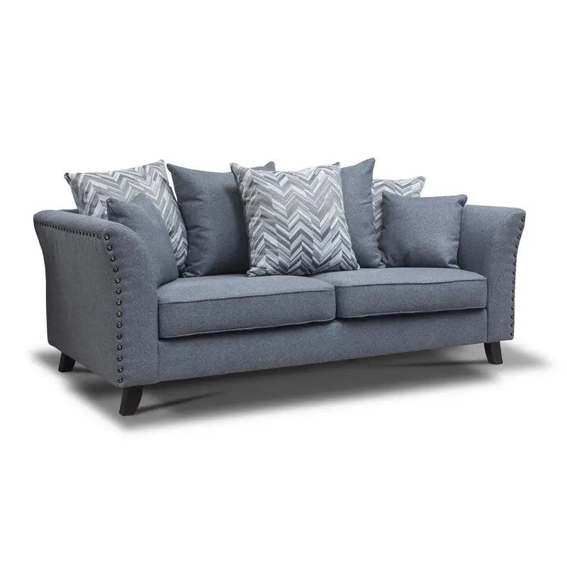 Cassia Fabric Modern Sofa Suite Range - Grey - 2 Seater -