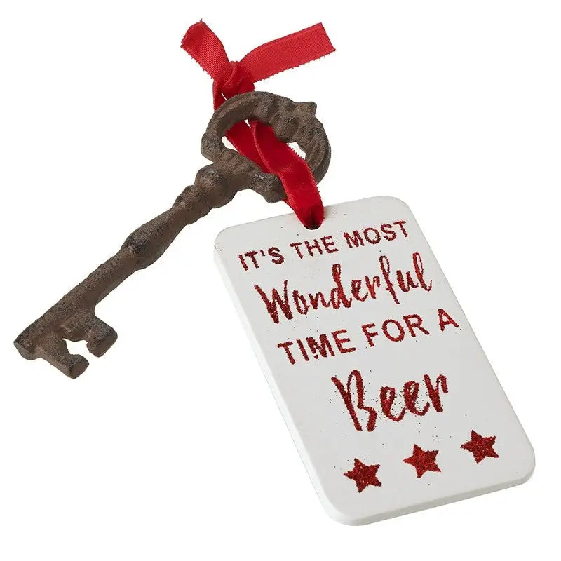 Cast Iron Key Bottle Opener With Tag 14x4cm - Seasonal >>