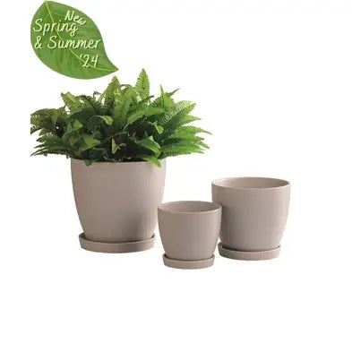 Ceramic Planter Pot Mocha Set 3 - Plant Pot