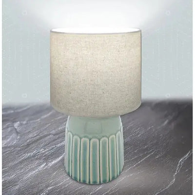 Ceramic Table Lamp With Shade Green - Homeware >> Lamps