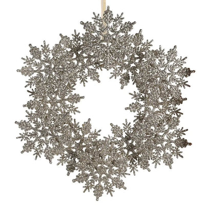 Champagne Glitter Snowflake Bauble - Seasonal & Holiday