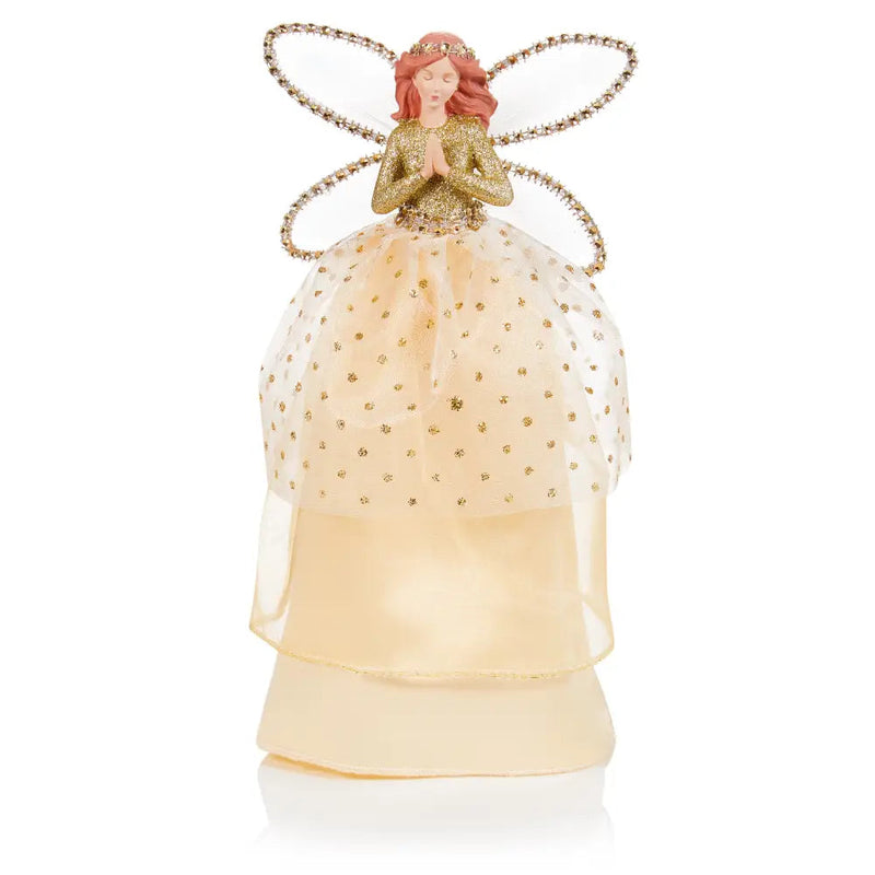 Champagne Gold Angel with Glitter 28cm - Seasonal & Holiday