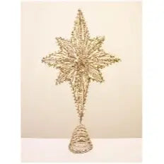 Champagne Gold Star Tree Topper 35cm - Seasonal & Holiday