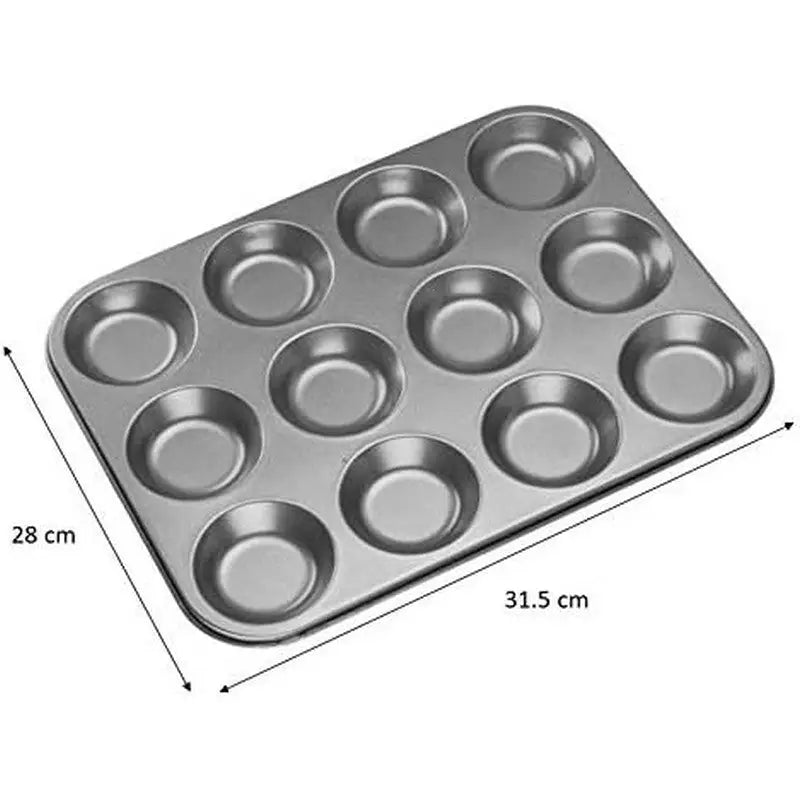 Chef Aid 12 Cup Shallow Non-Stick Bun Tin - Kitchenware >>