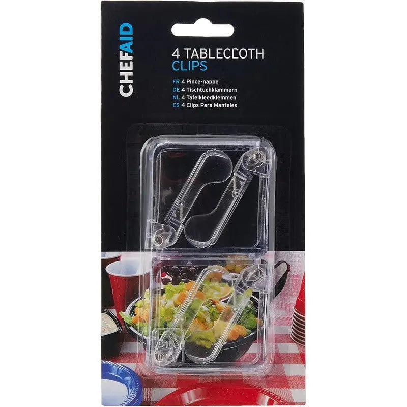 Chef Aid 4 Pack Table Cloth Clips - Clear - Homeware >>