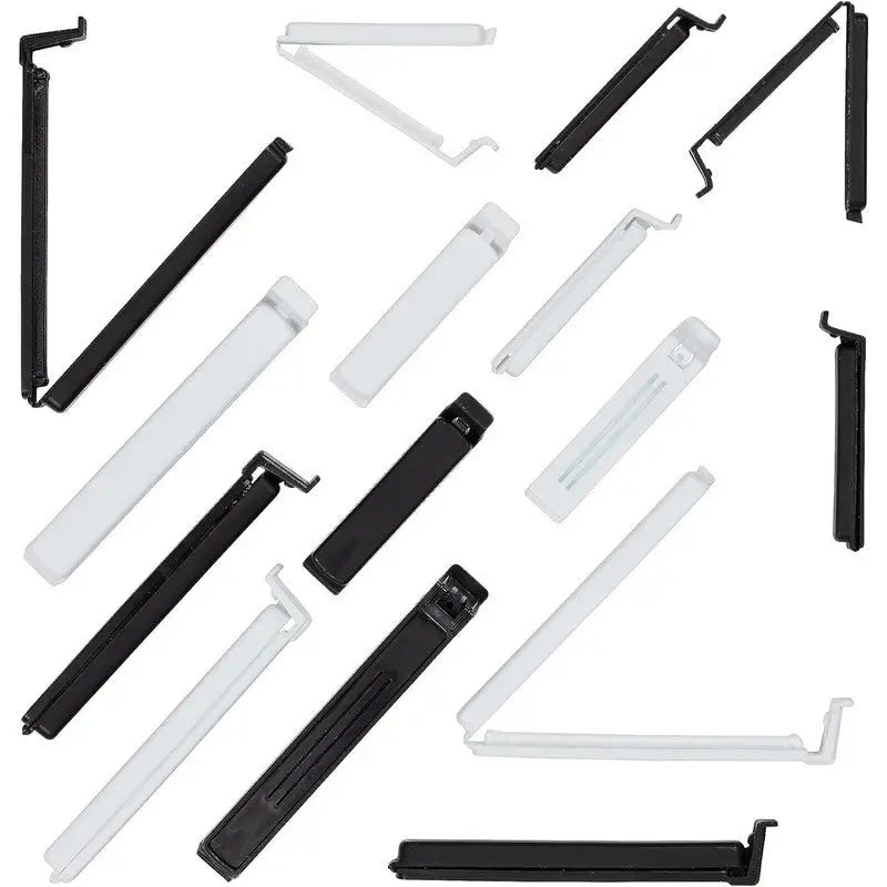 Chef Aid Bag Seal Clips Black & White - 15 Pack - Bag Clips