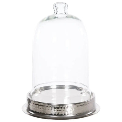 Chrome Stand With Glass Dome 22 X 22 X 32cm - Home Decor