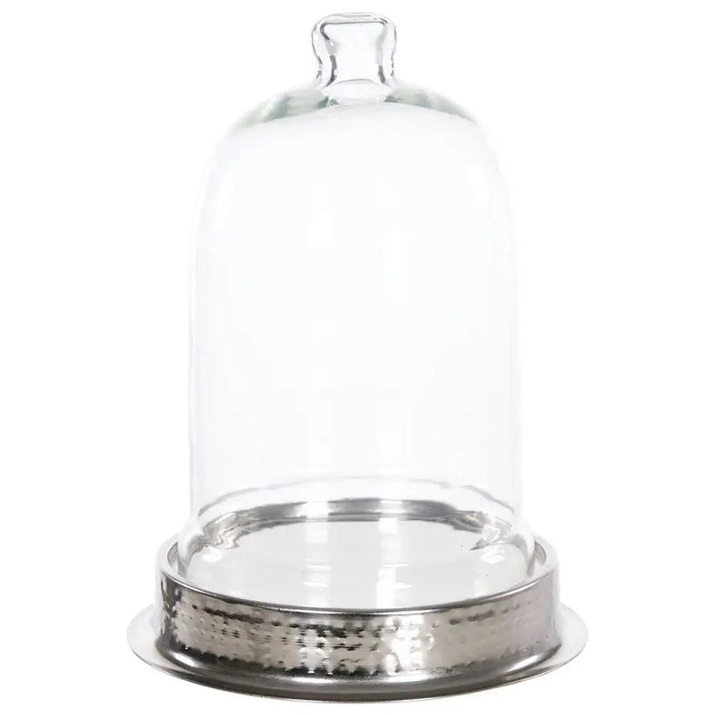Chrome Stand With Glass Dome 22 X 22 X 32cm - Home Decor