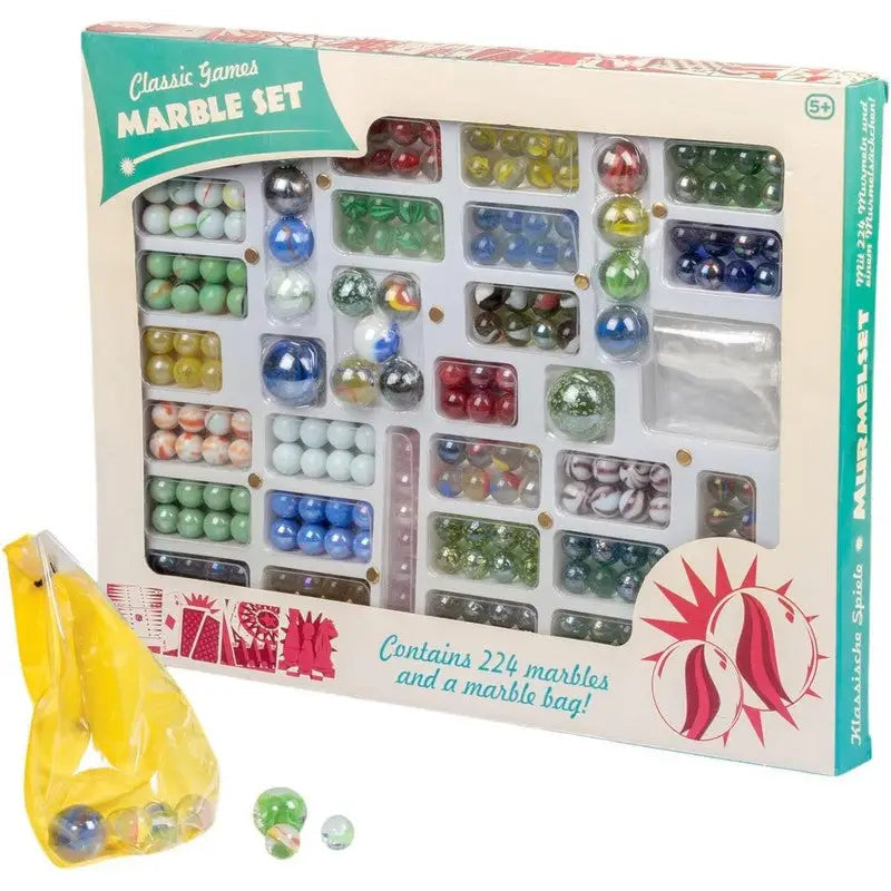 Classic Games Full Marble Set Inc 224 Marbles - Toys