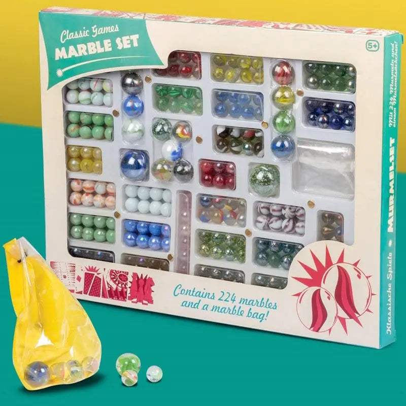 Classic Games Full Marble Set Inc 224 Marbles - Toys