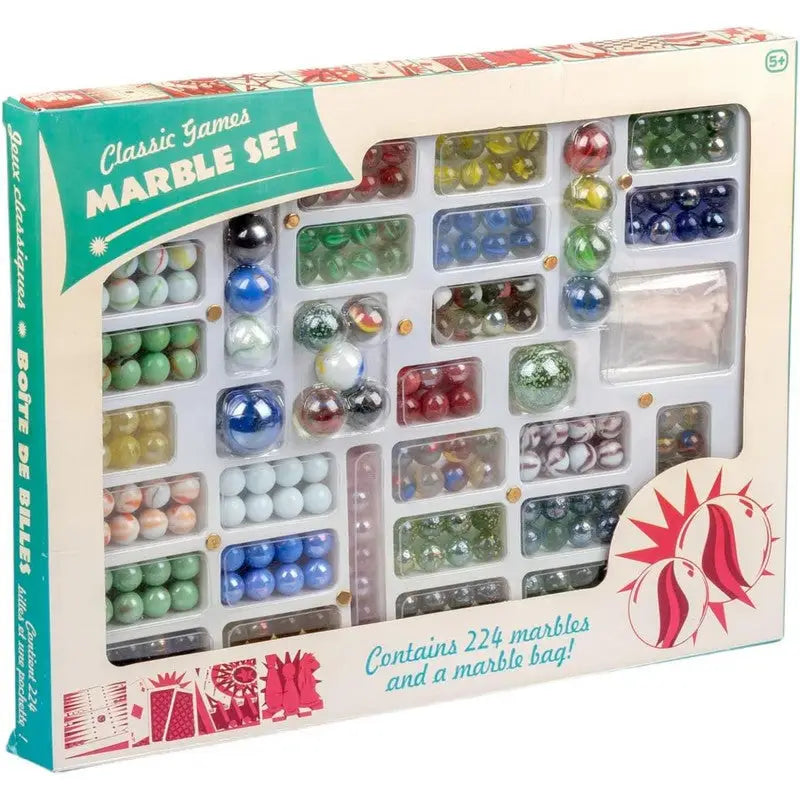 Classic Games Full Marble Set Inc 224 Marbles - Toys