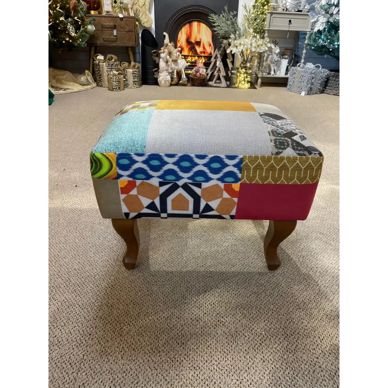 Clio Arm Chair - Patchwork Multi Colour / Grey / Blue