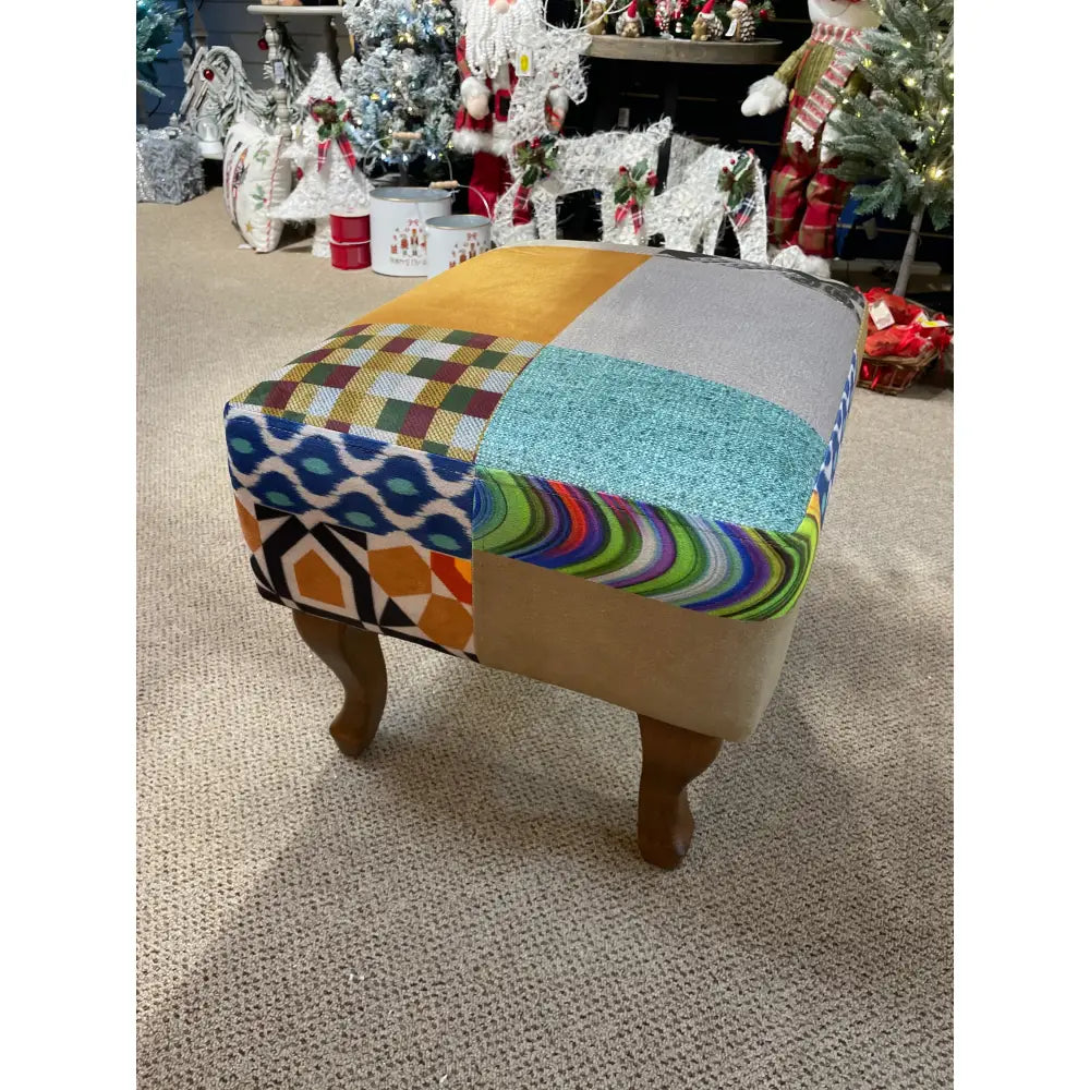 Clio Arm Chair - Patchwork Multi Colour / Grey / Blue