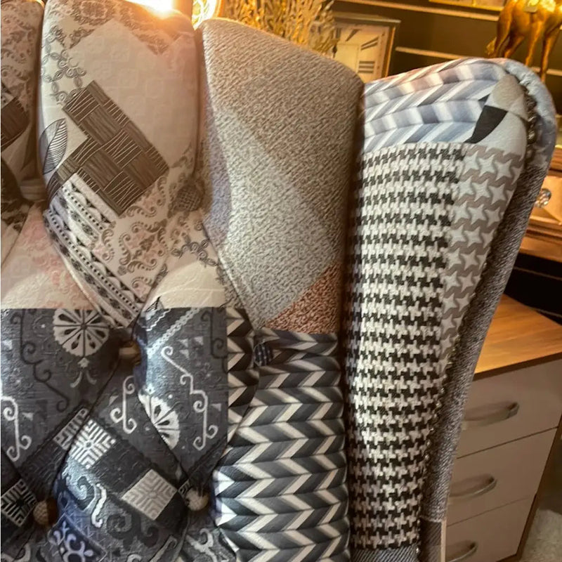 Clio Arm Chair - Patchwork Multi Colour / Grey - Occasional