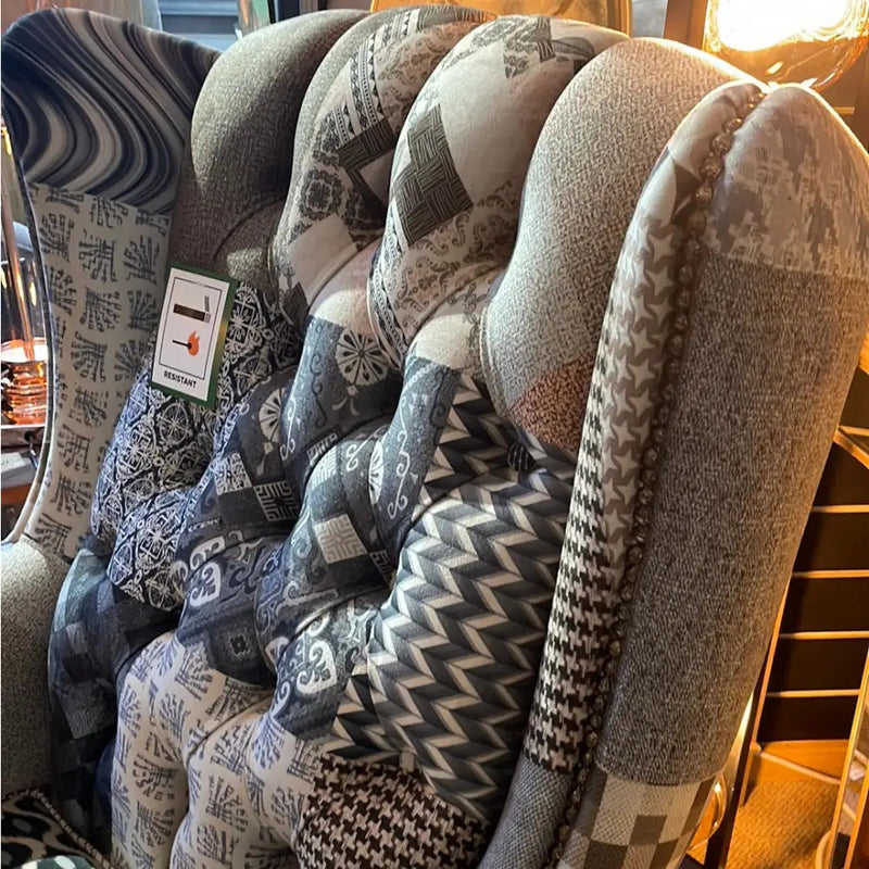 Clio Arm Chair - Patchwork Multi Colour / Grey - Occasional