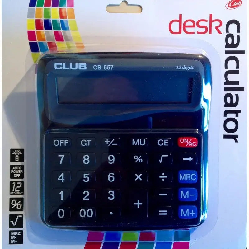 Club Large Student Solar Powered Desk Calculator