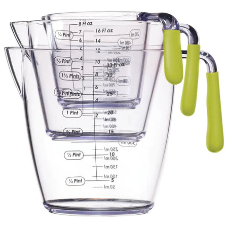 Colourworks 3 Piece Acrylic Measuring Jug Set - Blue / Green