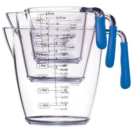 Colourworks 3 Piece Acrylic Measuring Jug Set - Blue / Green