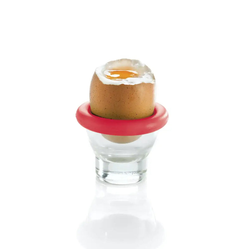 Colourworks Glass Egg Cup Silicone Ring Cushion - Assorted