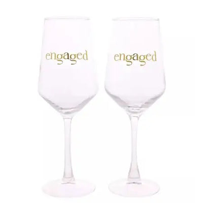 Confetti Set of 2 Wine Glasses - Engaged - Kitchenware >>
