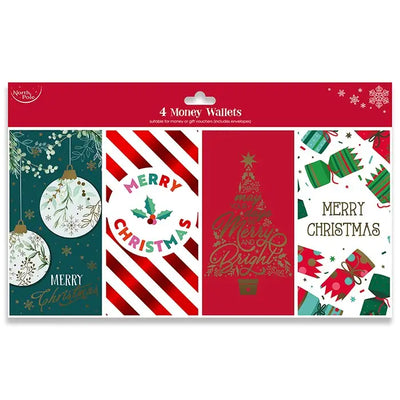 Contemporary Christmas Money Wallet Polybag 4 Pack