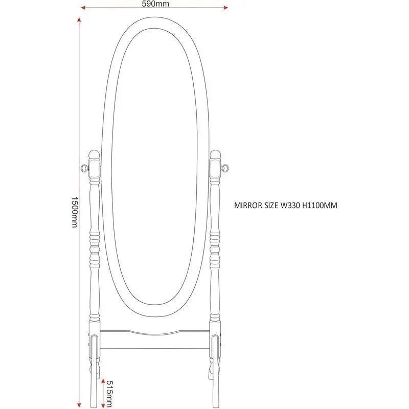 Contessa Cheval Freestanding Mirror - Mirrors
