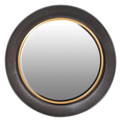 Copper Round Wall Mirror 88cm - Homeware