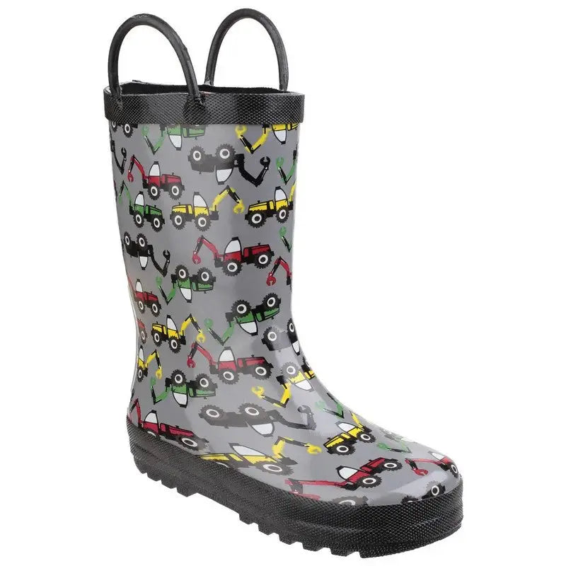 Cotswold Kids Puddle Boots - Digger & Unicorn Design
