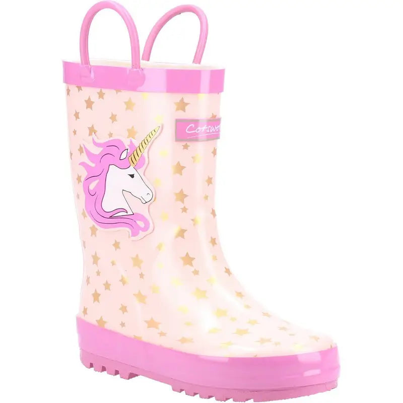 Cotswold Kids Puddle Boots - Digger & Unicorn Design