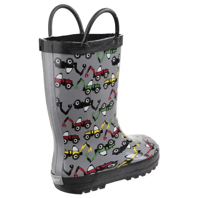 Cotswold Kids Puddle Boots - Digger & Unicorn Design