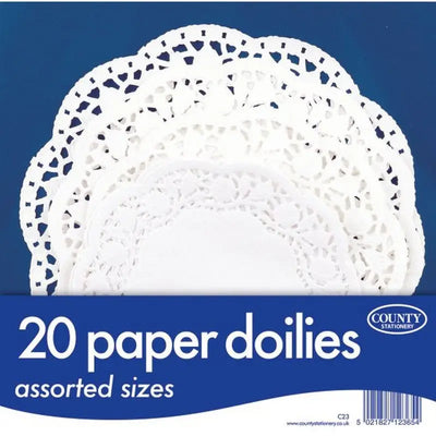 Country Stationary Assorted Sizes Paper Doilies - 20 Pack