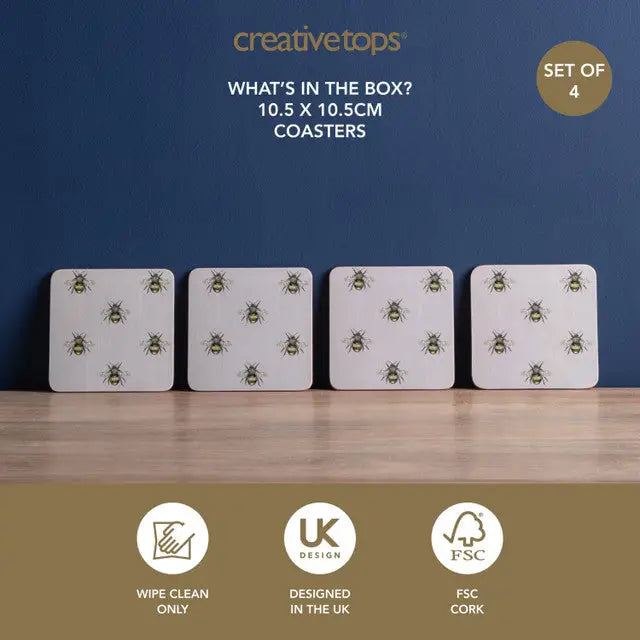 Creative Tops Bee Print Coasters / Placemats - Giftware >>