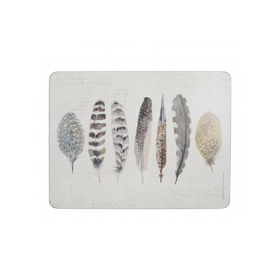 Creative Tops Feathers Pack Of 6 Premium Coasters/Placemats
