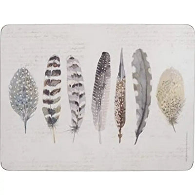 Creative Tops Feathers Pack Of 6 Premium Placemats -