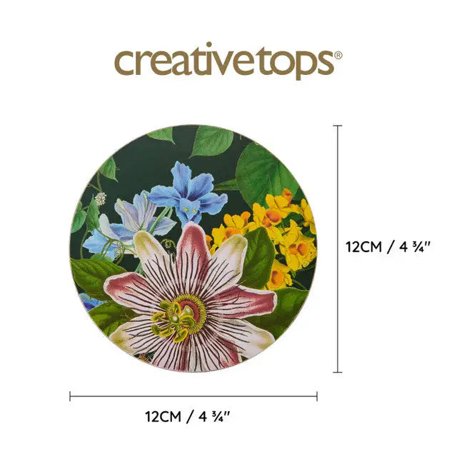 Creative Tops Floral Pack of 4 Premium Round Coasters