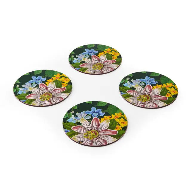 Creative Tops Floral Pack of 4 Premium Round Coasters
