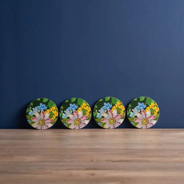 Creative Tops Floral Pack of 4 Premium Round Coasters
