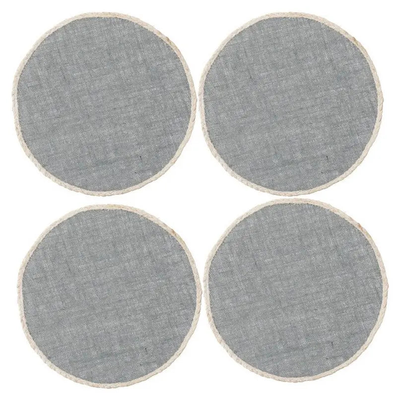 Creative Tops Round Jute Placemats Set of 4 Grey