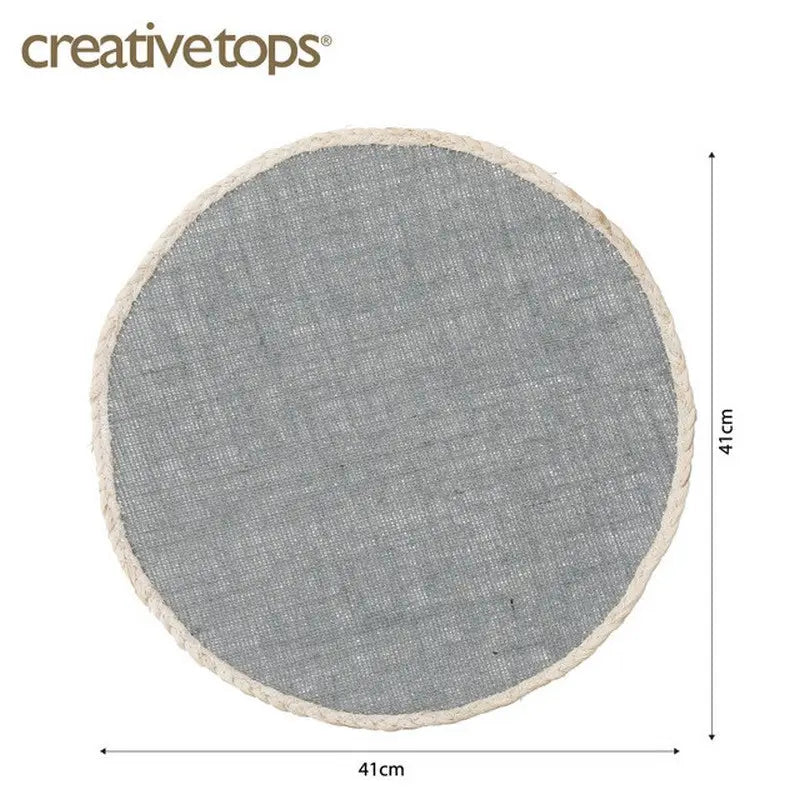 Creative Tops Round Jute Placemats Set of 4 Grey