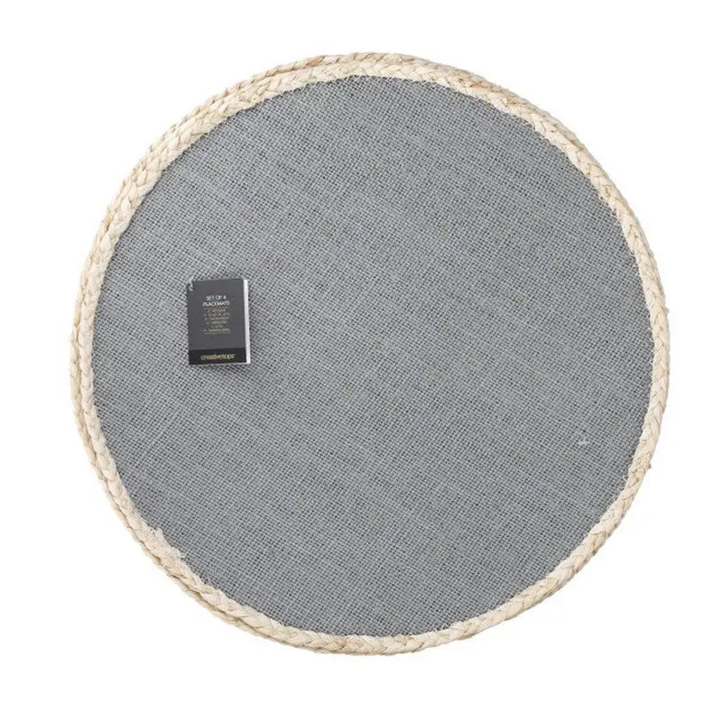 Creative Tops Round Jute Placemats Set of 4 Grey