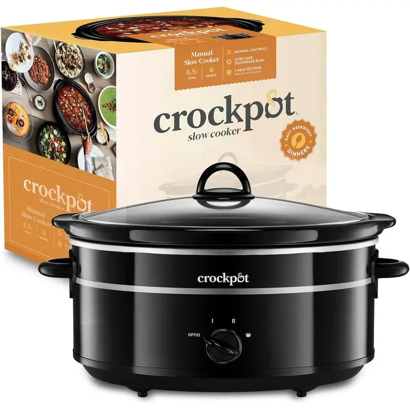 Crockpot Oval Slow Cooker 3.7 & 6.5 Litre Available - 6.5L -