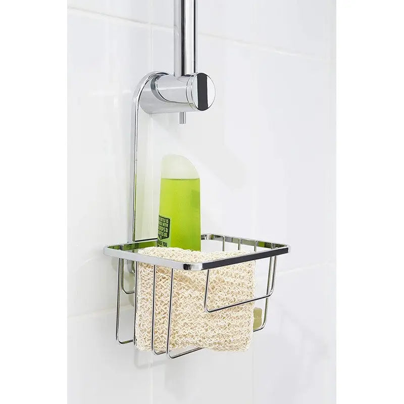 Croydex Shower Riser Rail And Caddy - Chrome - Homeware