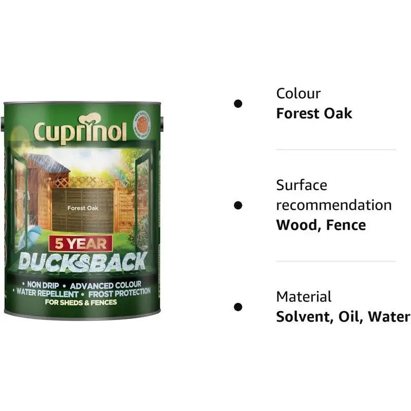 Cuprinol Ducksback Wax Based Weatherproof Fence Paint - 5
