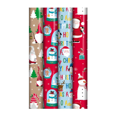 Cute Christmas Gift Wrap 7m (4 Designs - 1 SENT) - Seasonal